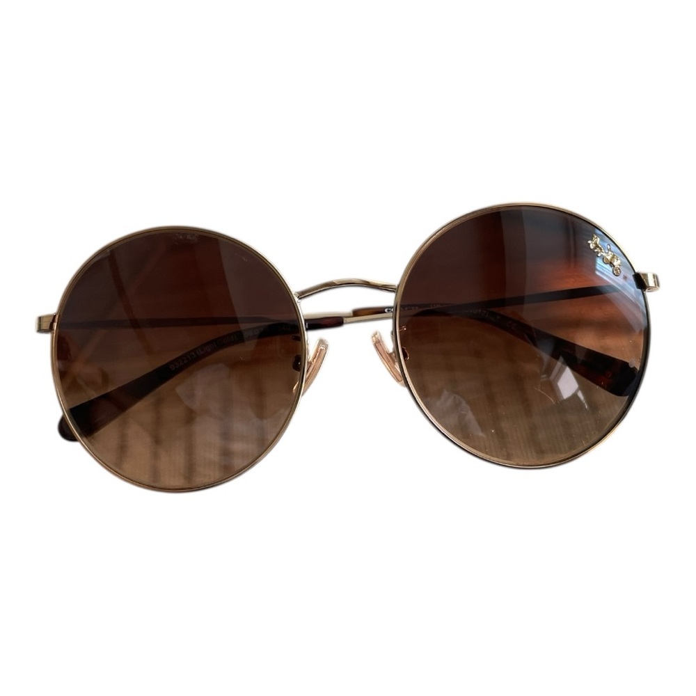 Coach Round Gradient Sunglasses with Case - Picture 2 of 8